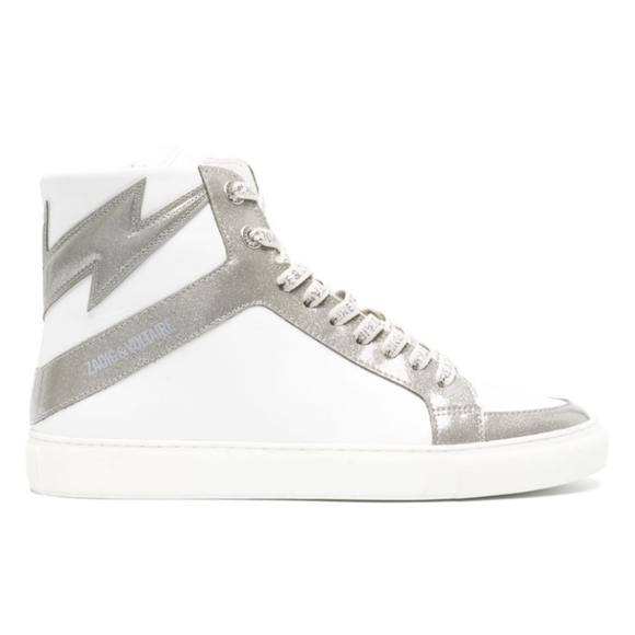 Zadig & Voltaire High Flash High-Top Smooth Leather Sneakers Size 37 $498 - Picture 1 of 14